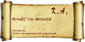 Krnács Arnold névjegykártya