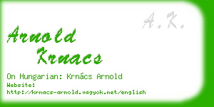 arnold krnacs business card